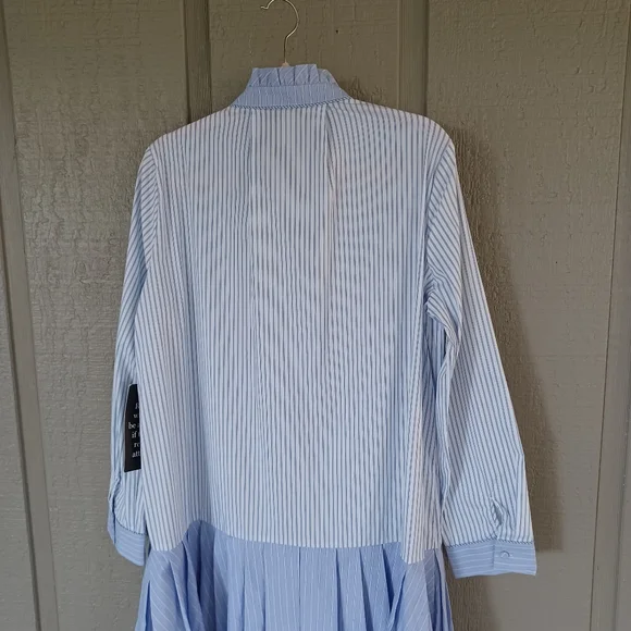Tuckernuck Tate Stripe Mini Dress Size L Preppy Quiet Luxury Ruffle Cotton Blend - Picture 6 of 12